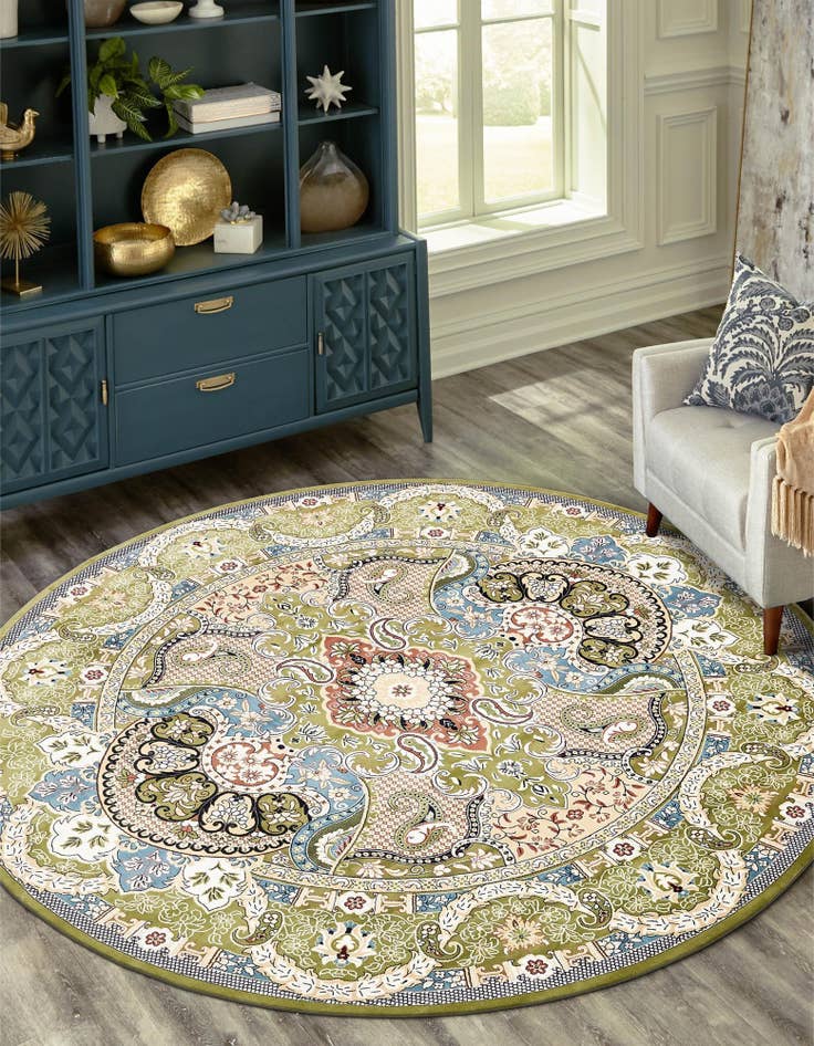 Detail image of 5' x 5' Nain Design Round Rug