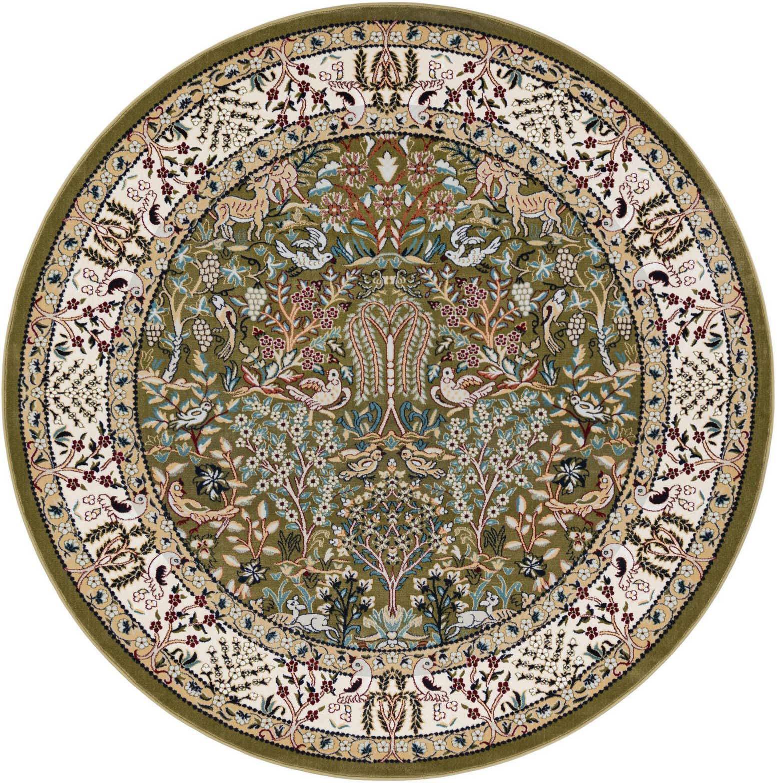 7' x 7' Nain Design Round Rug