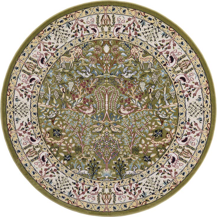 Detail image of 6' 1 x 6' 1 Nain Design Round Rug