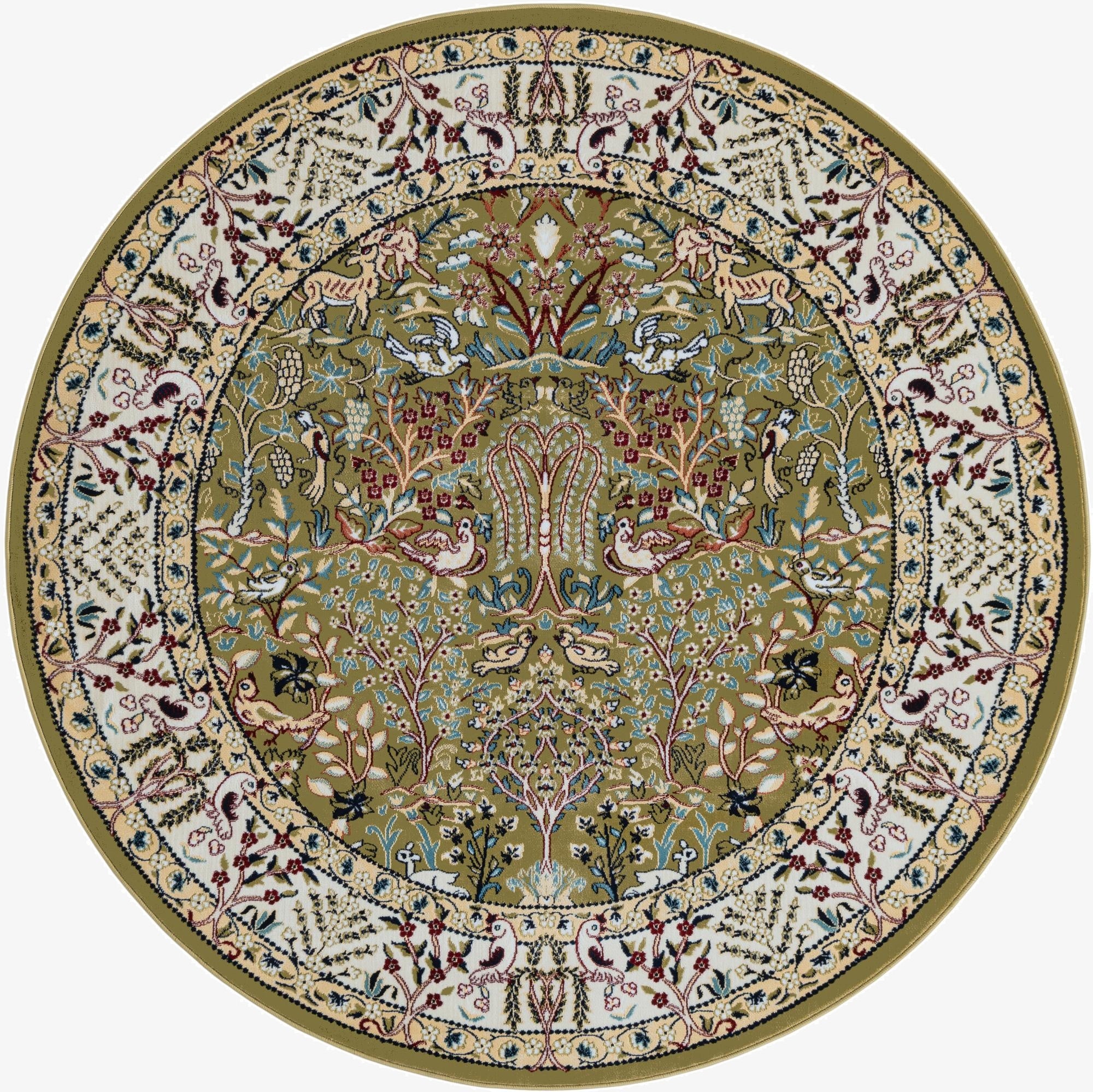 5' 3 x 5' 3 Nain Design Round Rug