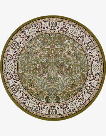 Green Nain Design Round Rug