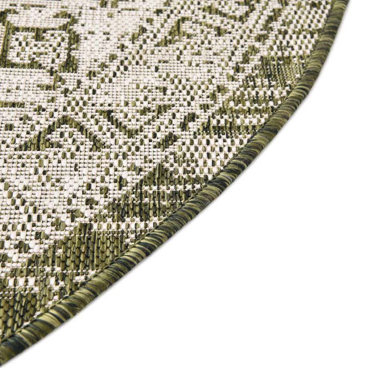 10' x 10' Easy-Clean Aztec Indoor / Outdoor Round Rug