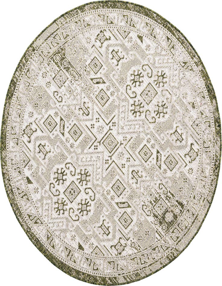 Detail image of 5' 3 x 5' 3 Easy-Clean Aztec Indoor / Outdoor Round Rug