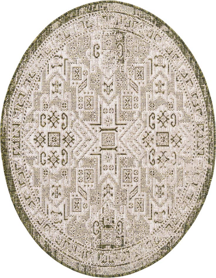 Detail image of 4' x 4' Easy-Clean Aztec Indoor / Outdoor Round Rug