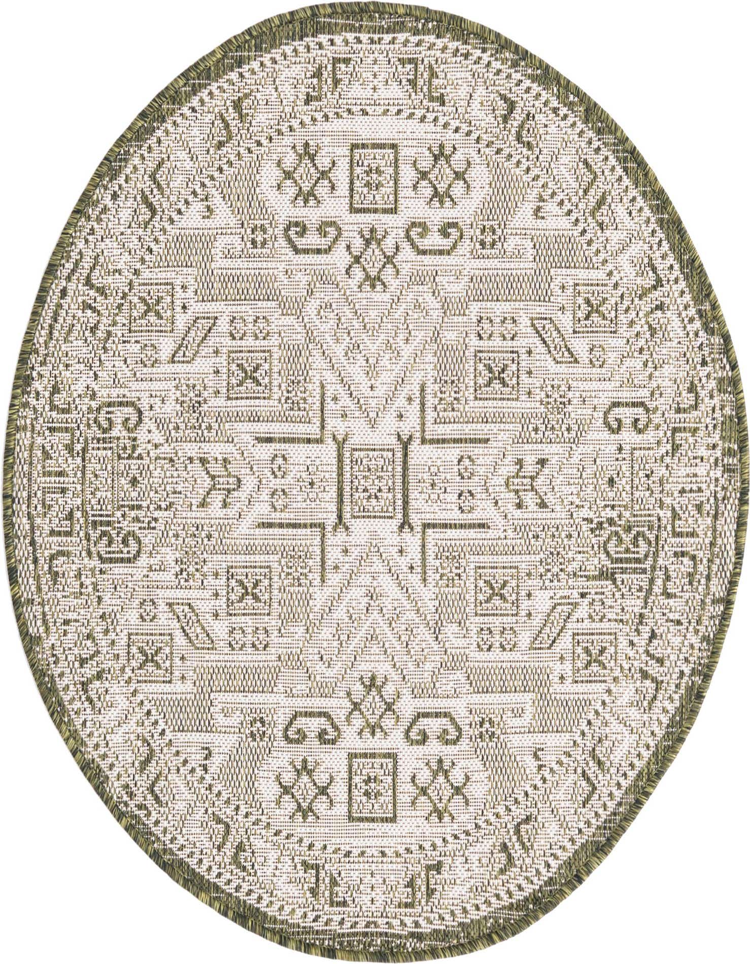 3' x 3' Easy-Clean Aztec Indoor / Outdoor Round Rug