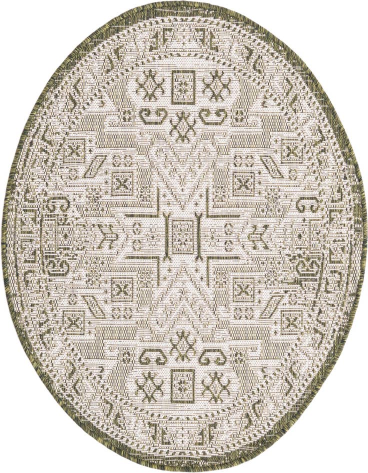 Detail image of 3' x 3' Easy-Clean Aztec Indoor / Outdoor Round Rug