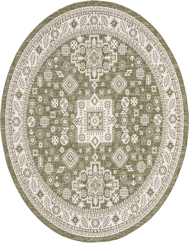 Detail image of 10' x 10' Easy-Clean Aztec Indoor / Outdoor Round Rug