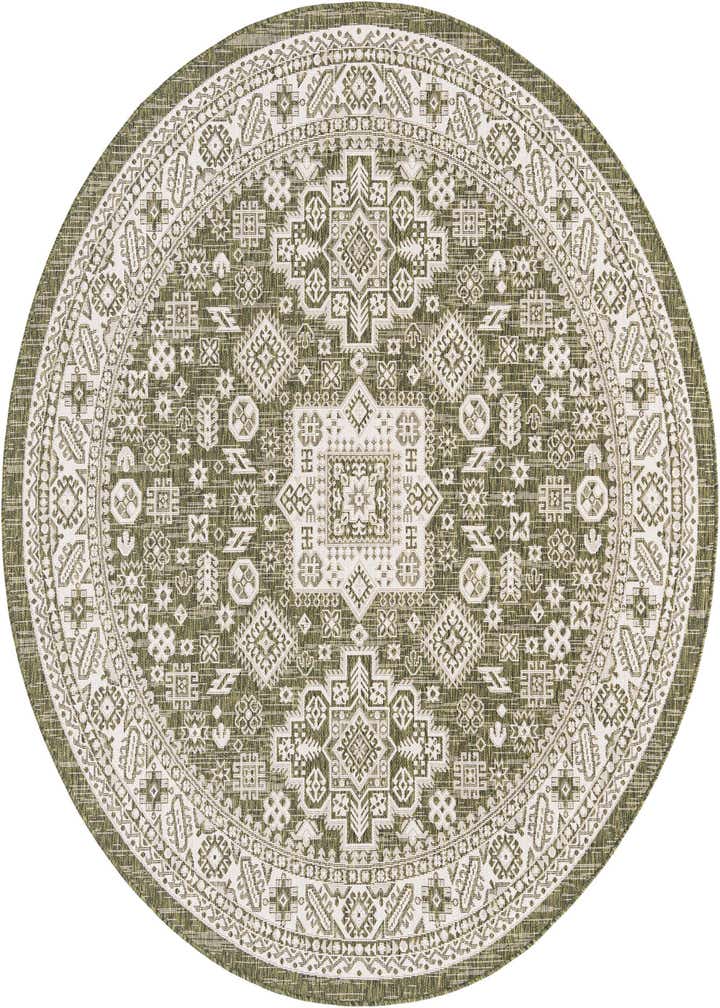 7' 10 x 7' 10 Easy-Clean Aztec Indoor / Outdoor Round Rug