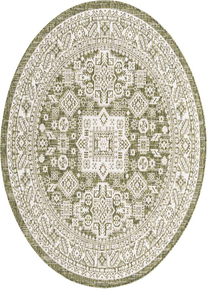 5' 3 x 5' 3 Easy-Clean Aztec Indoor / Outdoor Round Rug