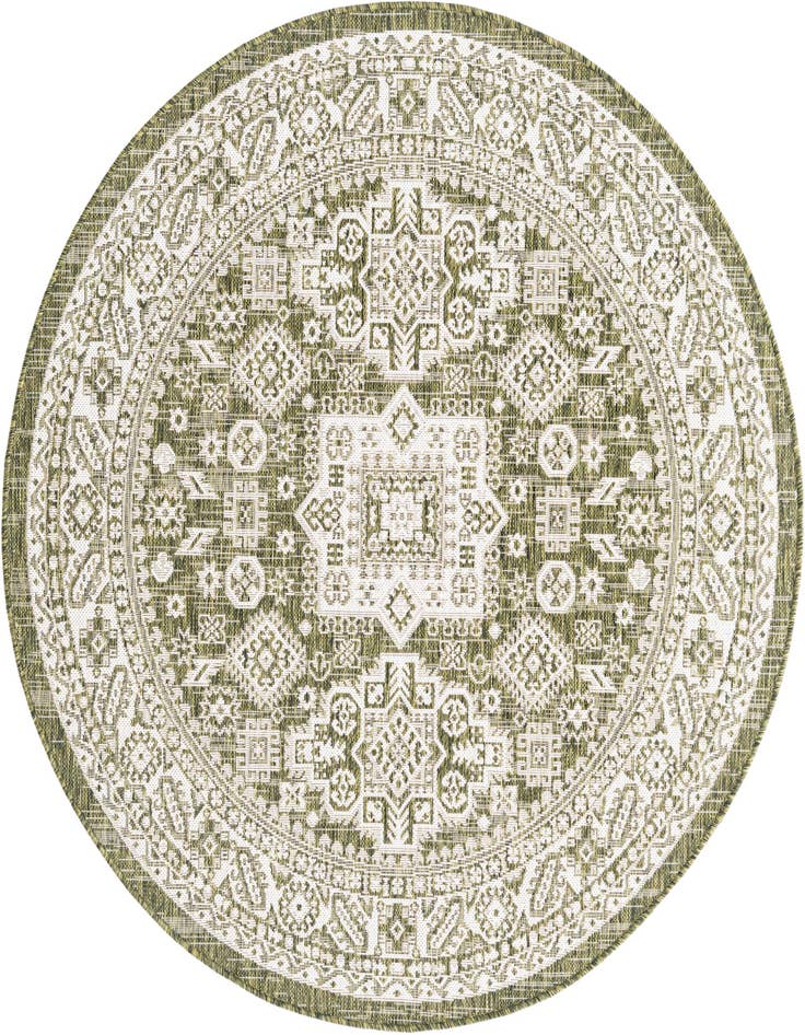Detail image of 5' 3 x 5' 3 Easy-Clean Aztec Indoor / Outdoor Round Rug