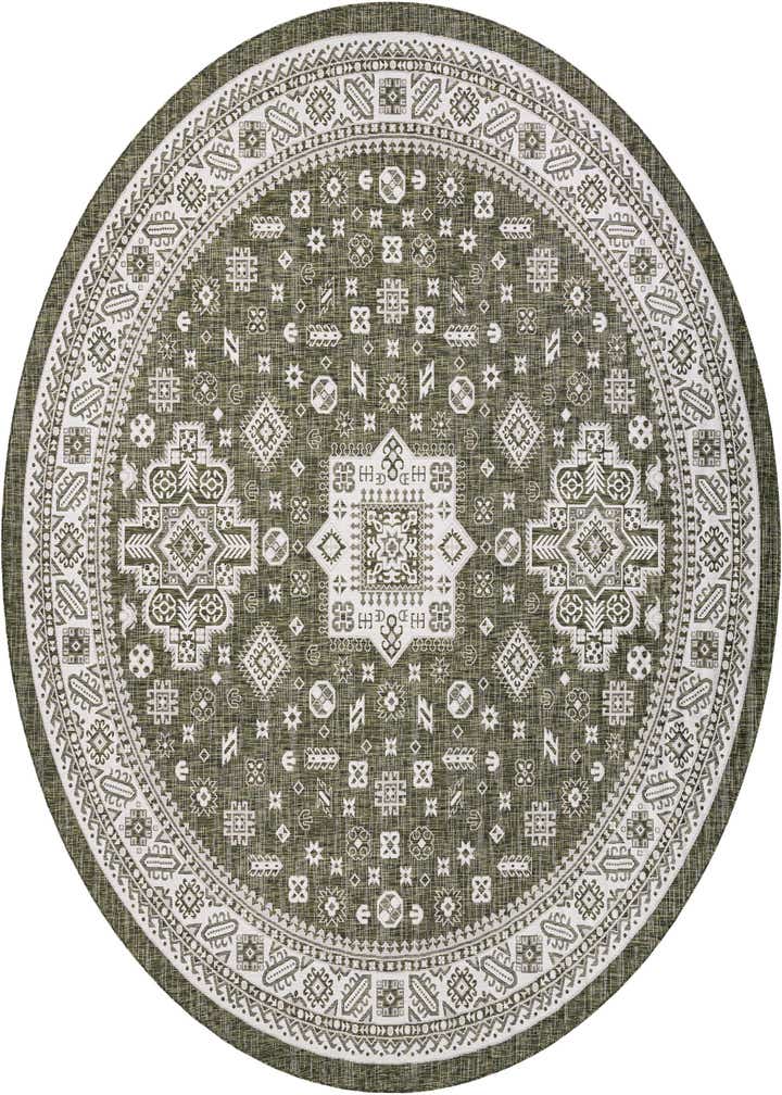 13' x 13' Easy-Clean Aztec Indoor / Outdoor Round Rug
