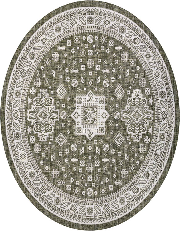 Detail image of 13' x 13' Easy-Clean Aztec Indoor / Outdoor Round Rug