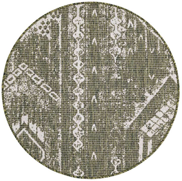 3' x 3' Easy-Clean Bohemian Indoor / Outdoor Round Rug