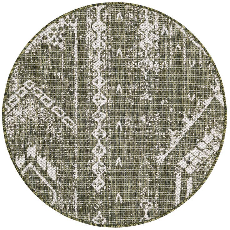 Detail image of 3' x 3' Easy-Clean Bohemian Indoor / Outdoor Round Rug