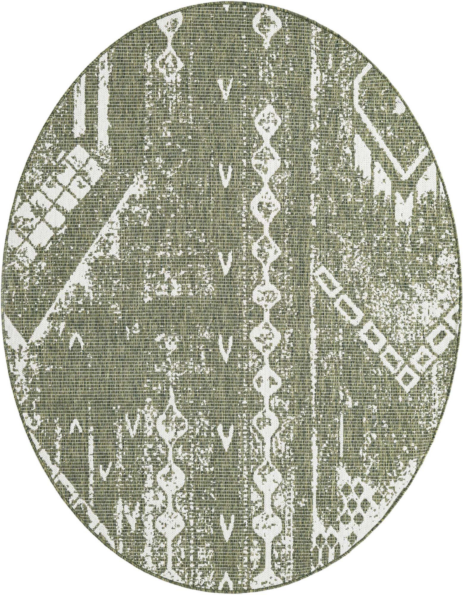 6' x 6' Easy-Clean Bohemian Indoor / Outdoor Round Rug