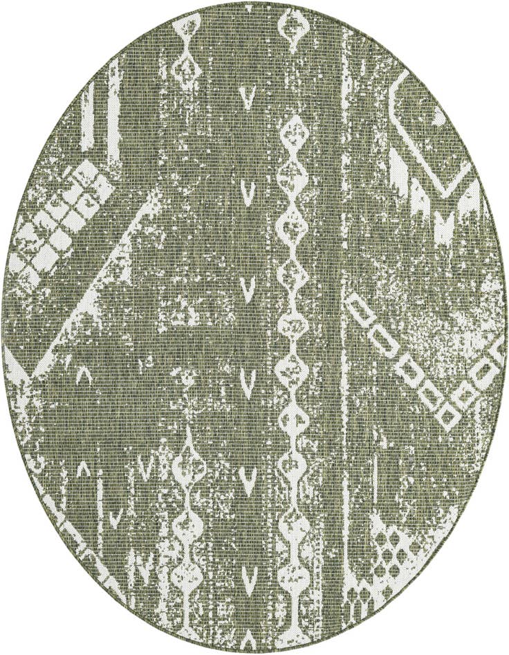Detail image of 6' x 6' Easy-Clean Bohemian Indoor / Outdoor Round Rug