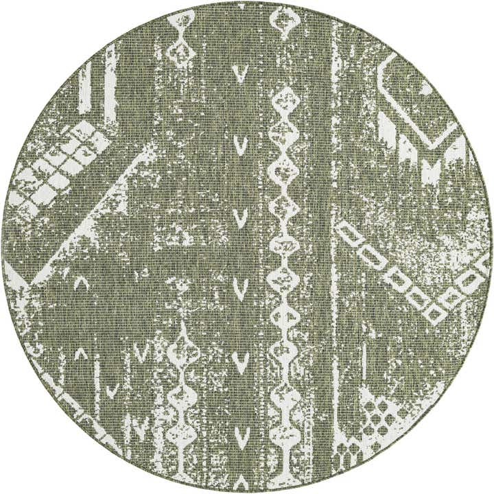 6' x 6' Easy-Clean Bohemian Indoor / Outdoor Round Rug