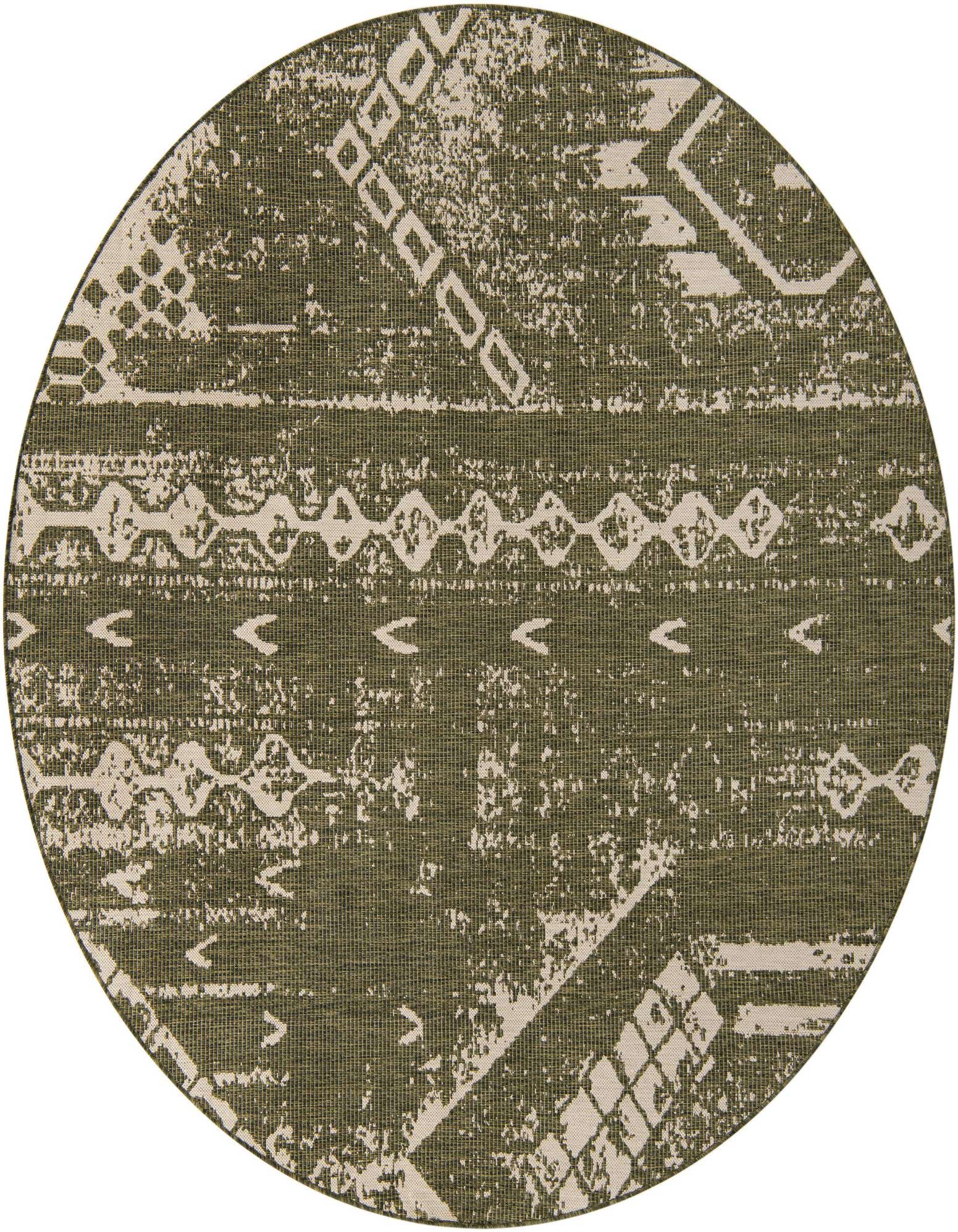 7' 10 x 7' 10 Easy-Clean Bohemian Indoor / Outdoor Round Rug
