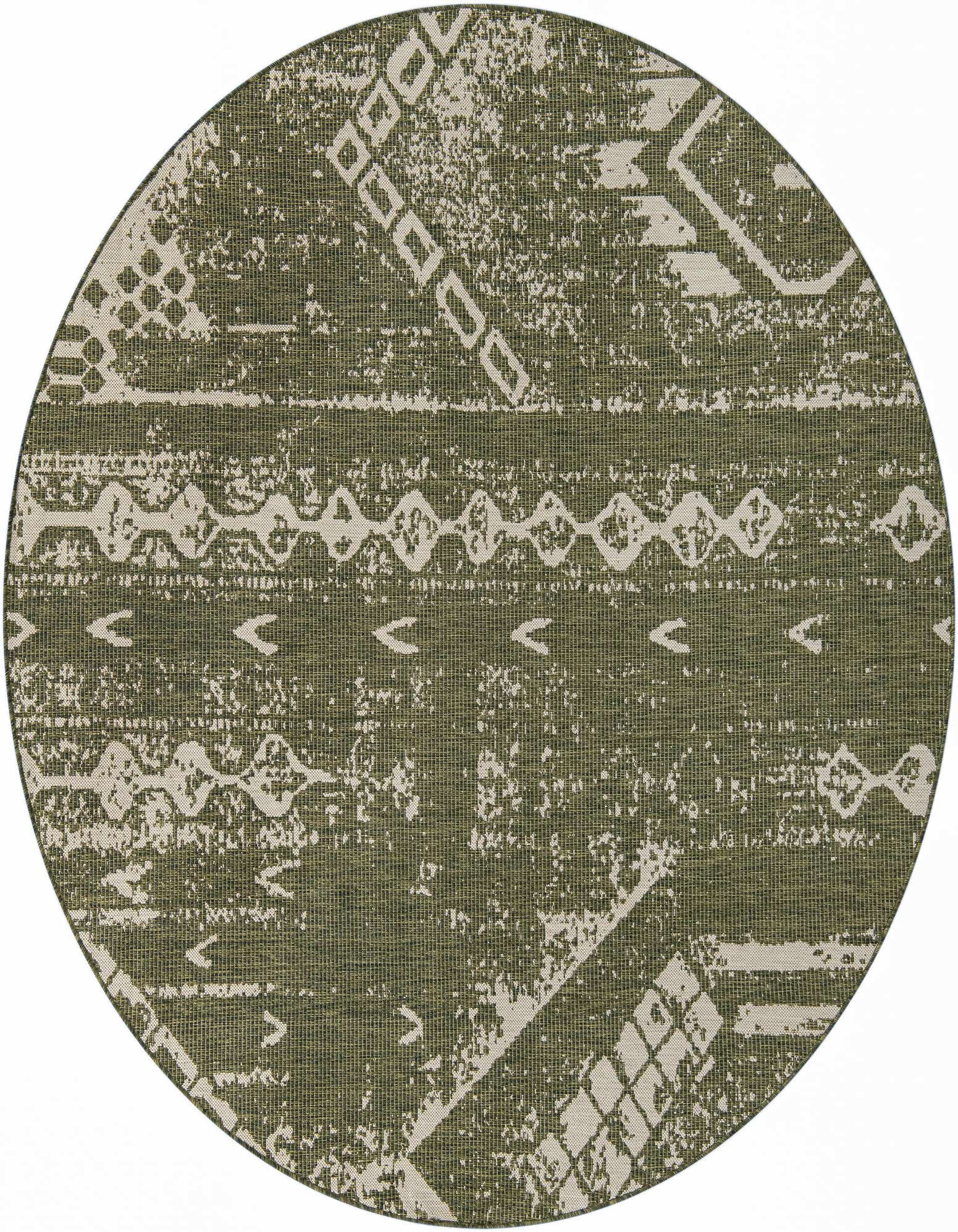 10' 8 x 10' 8 Easy-Clean Bohemian Indoor / Outdoor Round Rug