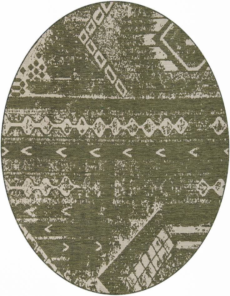 Detail image of 10' 8 x 10' 8 Easy-Clean Bohemian Indoor / Outdoor Round Rug