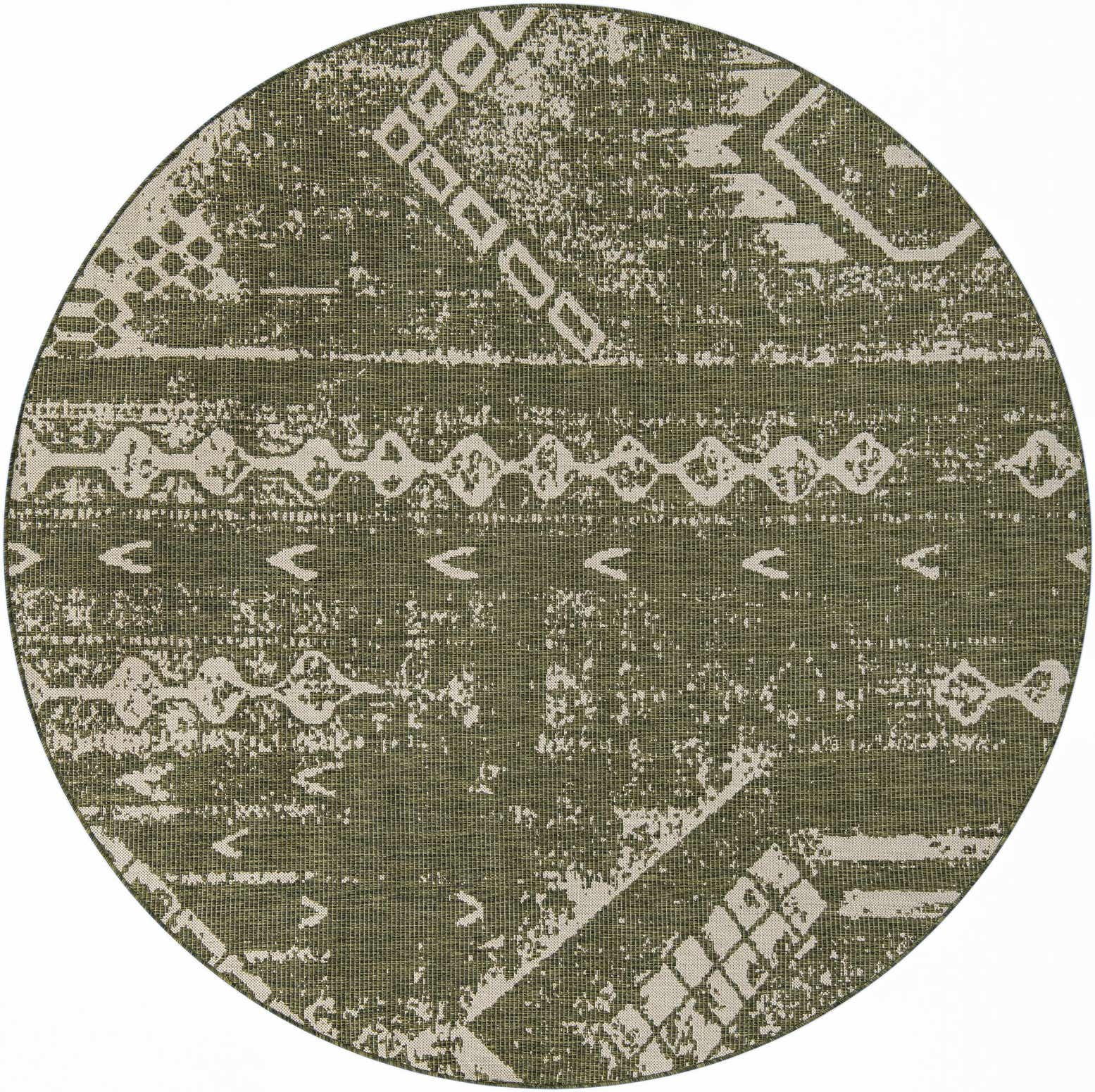 13' x 13' Easy-Clean Bohemian Indoor / Outdoor Round Rug