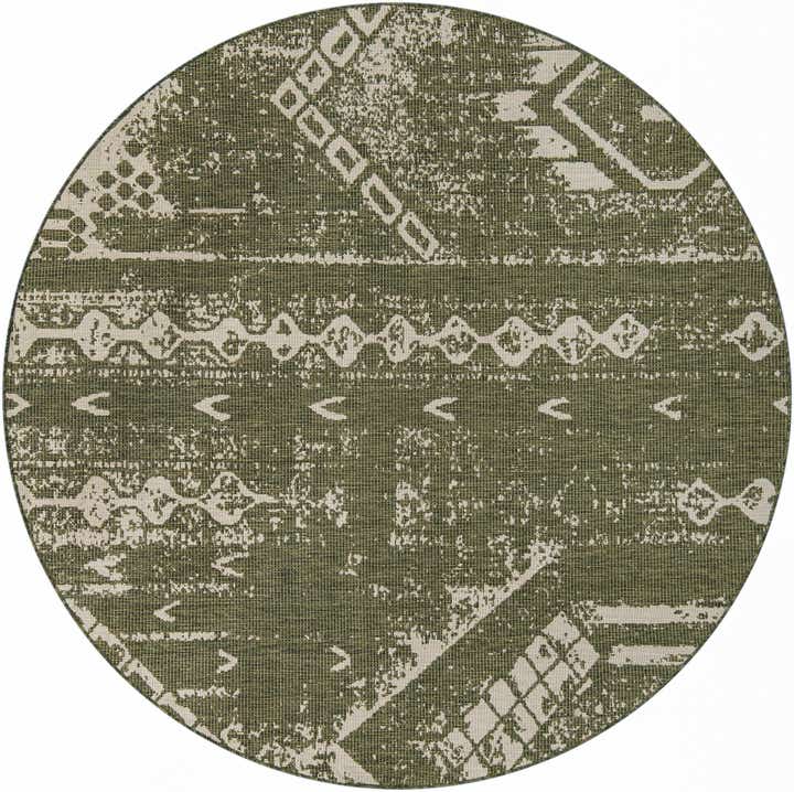 13' x 13' Easy-Clean Bohemian Indoor / Outdoor Round Rug