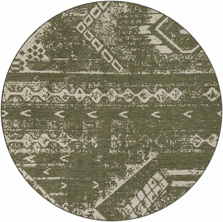 Detail image of 13' x 13' Easy-Clean Bohemian Indoor / Outdoor Round Rug