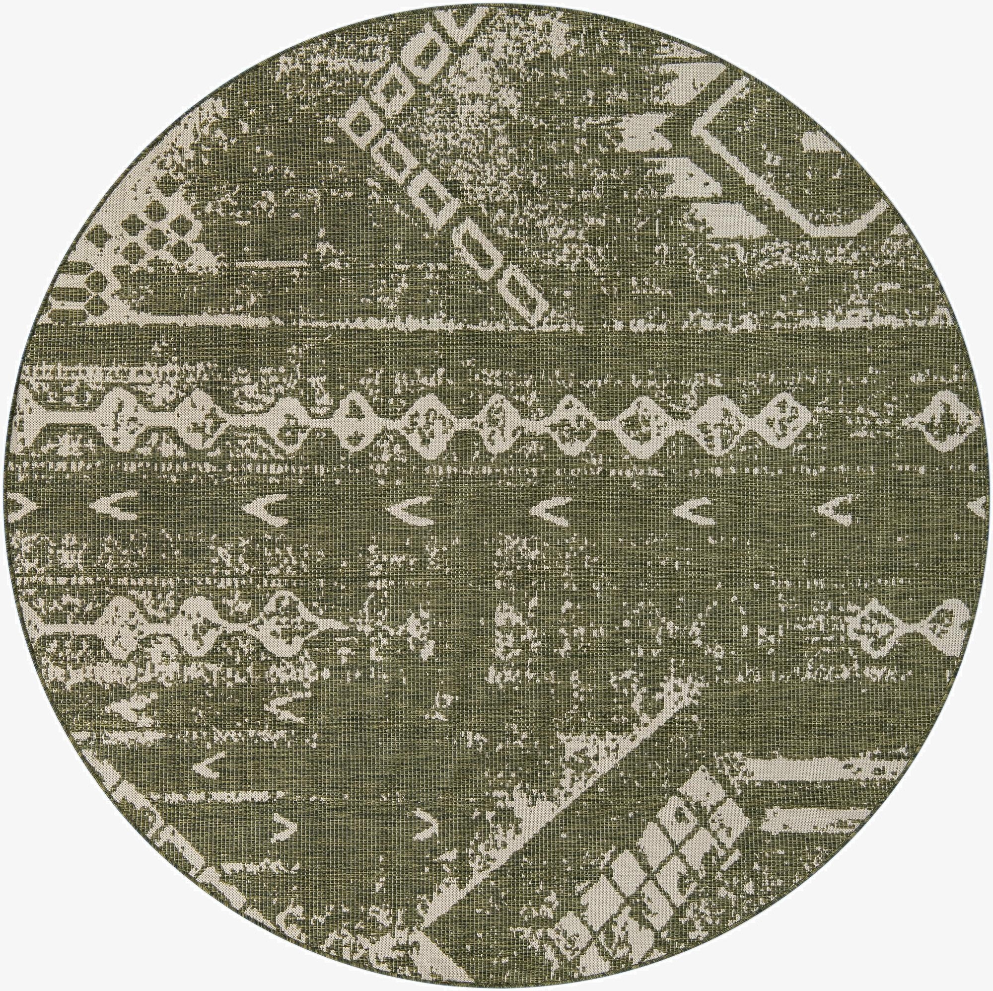 13' x 13'  Washable Bohemian Indoor / Outdoor Round Rug