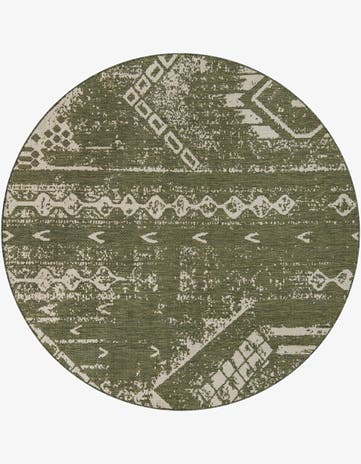 13' x 13' Easy-Clean Bohemian Indoor / Outdoor Round Rug