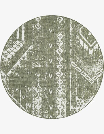 6' x 6' Easy-Clean Bohemian Indoor / Outdoor Round Rug
