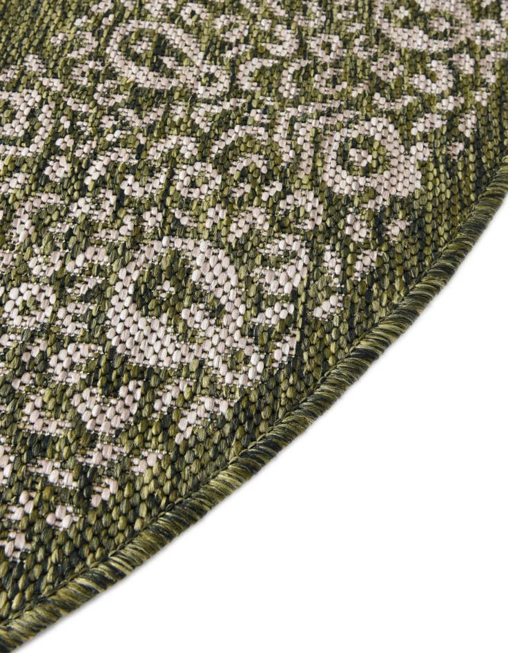 Detail image of 4' x 4'  Washable Border Indoor / Outdoor Round Rug