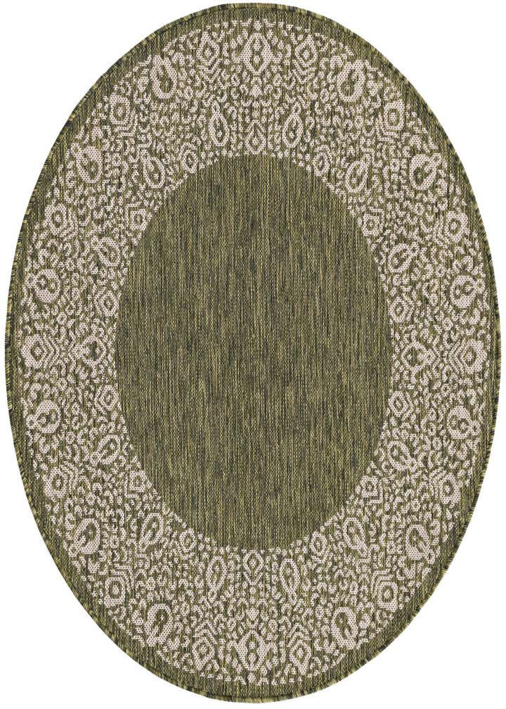 4' x 4' Easy-Clean Border Indoor / Outdoor Round Rug