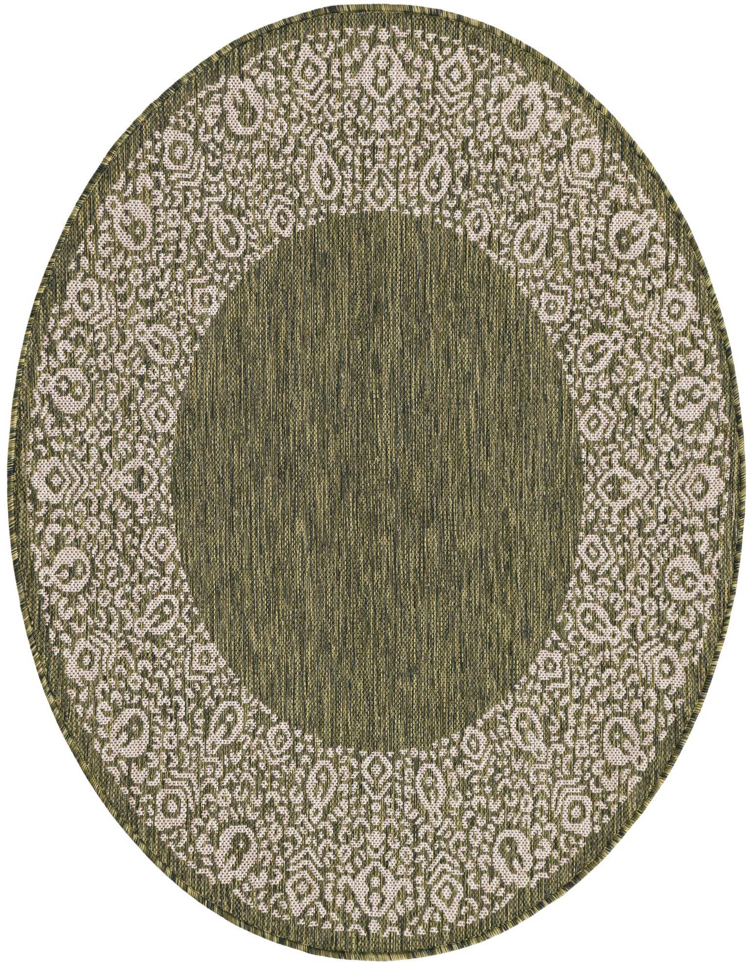 4' x 4' Easy-Clean Border Indoor / Outdoor Round Rug