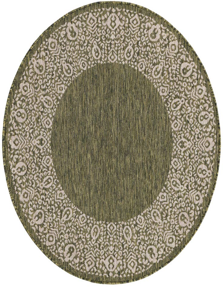 Detail image of 4' x 4' Easy-Clean Border Indoor / Outdoor Round Rug