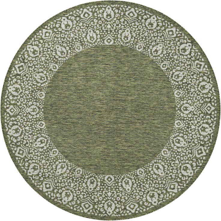 Detail image of 7' 10 x 7' 10 Easy-Clean Border Indoor / Outdoor Round Rug