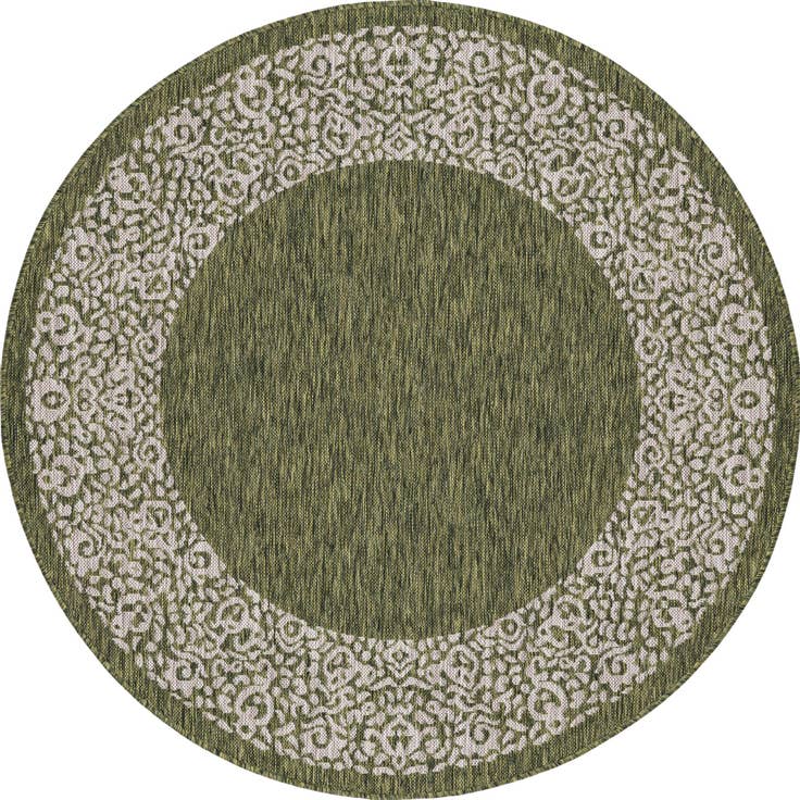 Detail image of 5' 3 x 5' 3 Easy-Clean Border Indoor / Outdoor Round Rug
