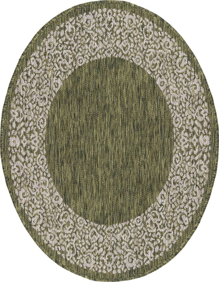 Detail image of 3' x 3' Easy-Clean Border Indoor / Outdoor Round Rug