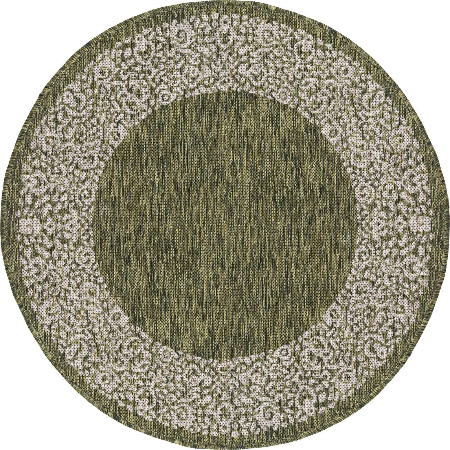 3' x 3' Easy-Clean Border Indoor / Outdoor Round Rug