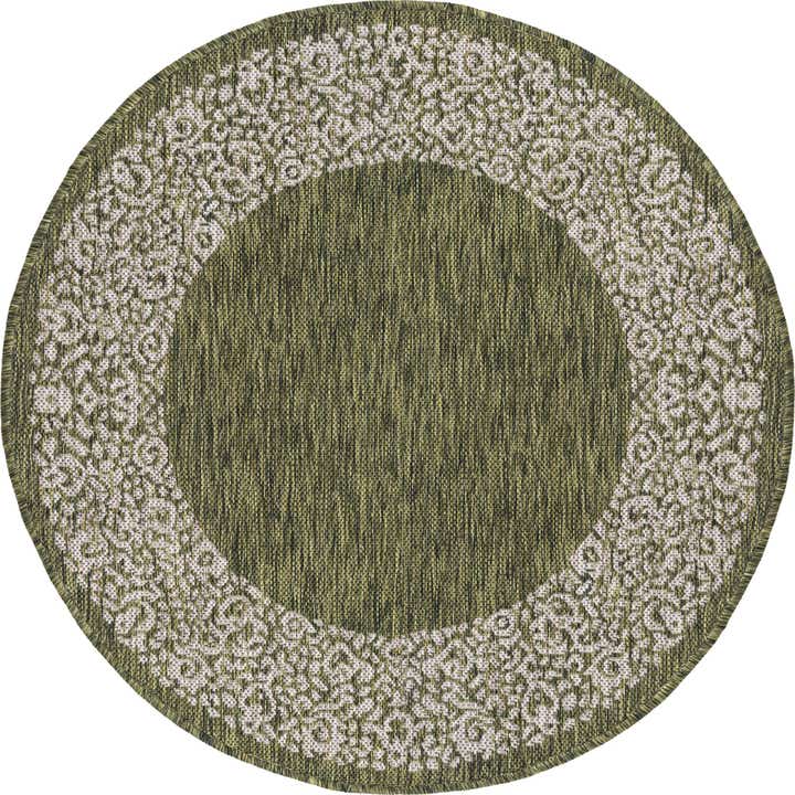 3' x 3' Easy-Clean Border Indoor / Outdoor Round Rug