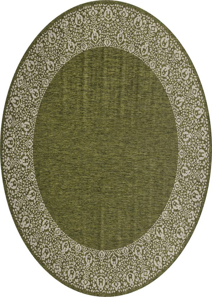 10' 8 x 10' 8 Easy-Clean Border Indoor / Outdoor Round Rug