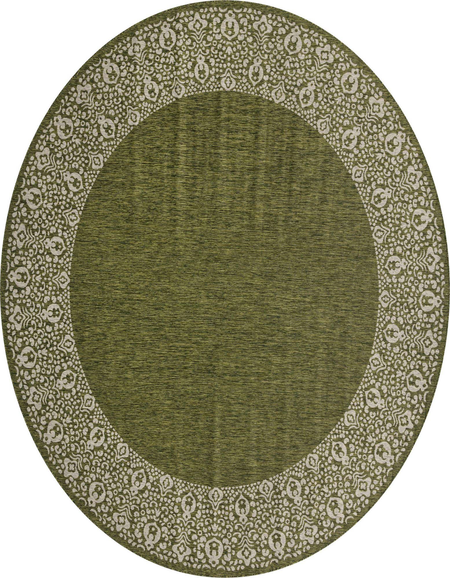 10' 8 x 10' 8 Easy-Clean Border Indoor / Outdoor Round Rug