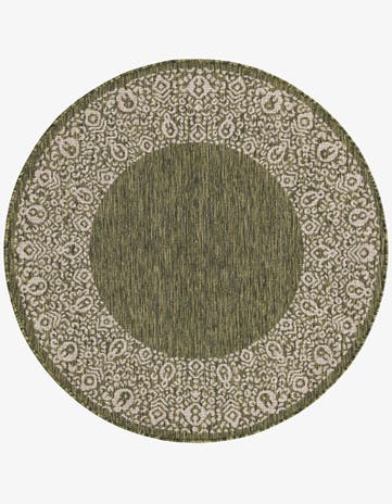 4' x 4' Easy-Clean Border Indoor / Outdoor Round Rug
