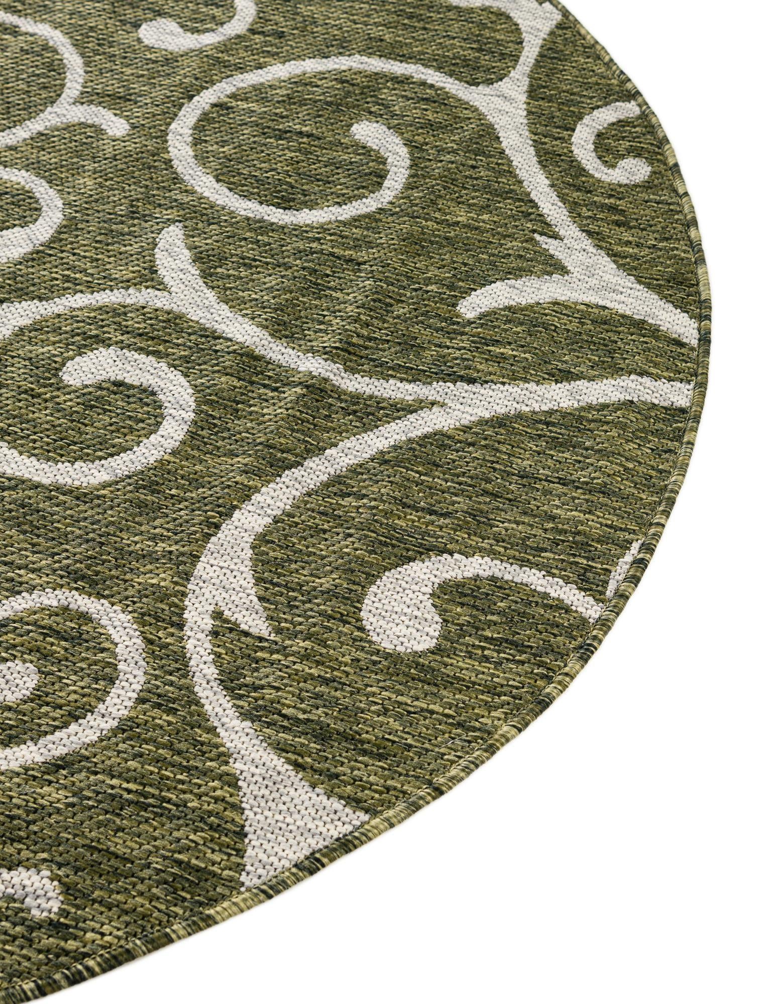 13' x 13' Easy-Clean Botanical Indoor / Outdoor Round Rug