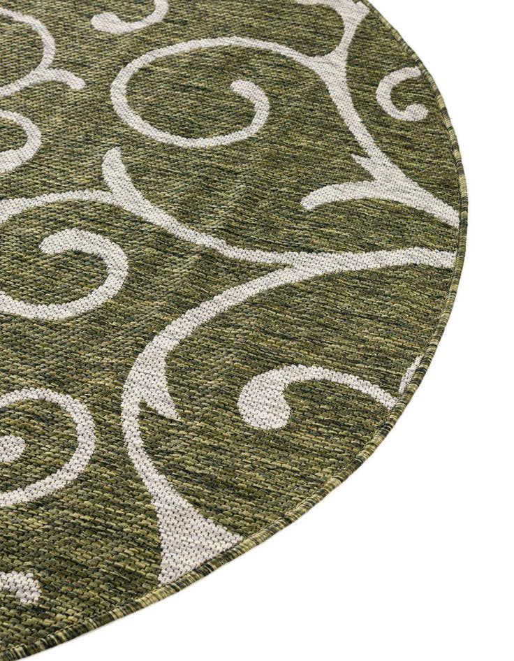 Detail image of 10' 8 x 10' 8  Washable Botanical Indoor / Outdoor Round Rug