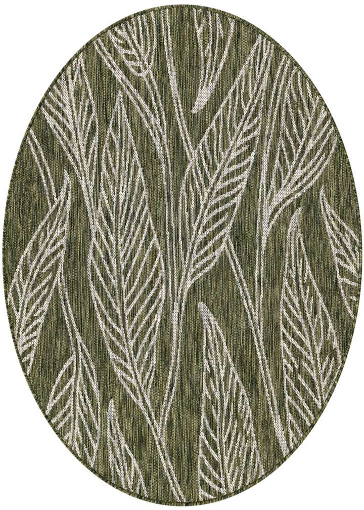 4' x 4' Easy-Clean Botanical Indoor / Outdoor Round Rug