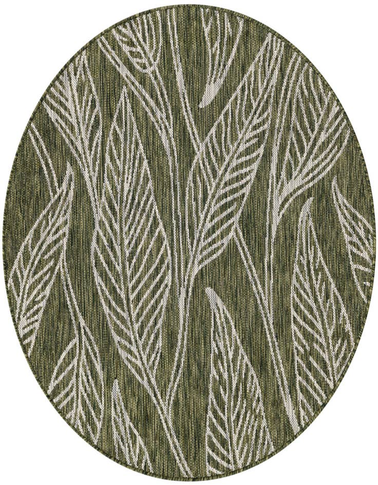 Detail image of 4' x 4' Easy-Clean Botanical Indoor / Outdoor Round Rug