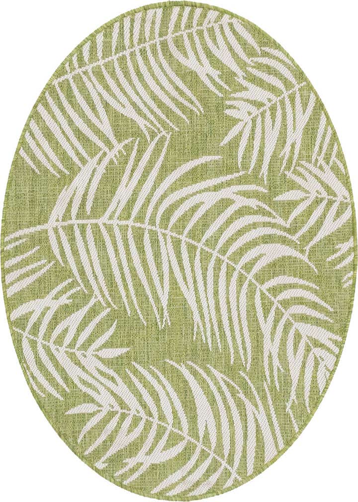 4' x 4' Easy-Clean Botanical Indoor / Outdoor Round Rug