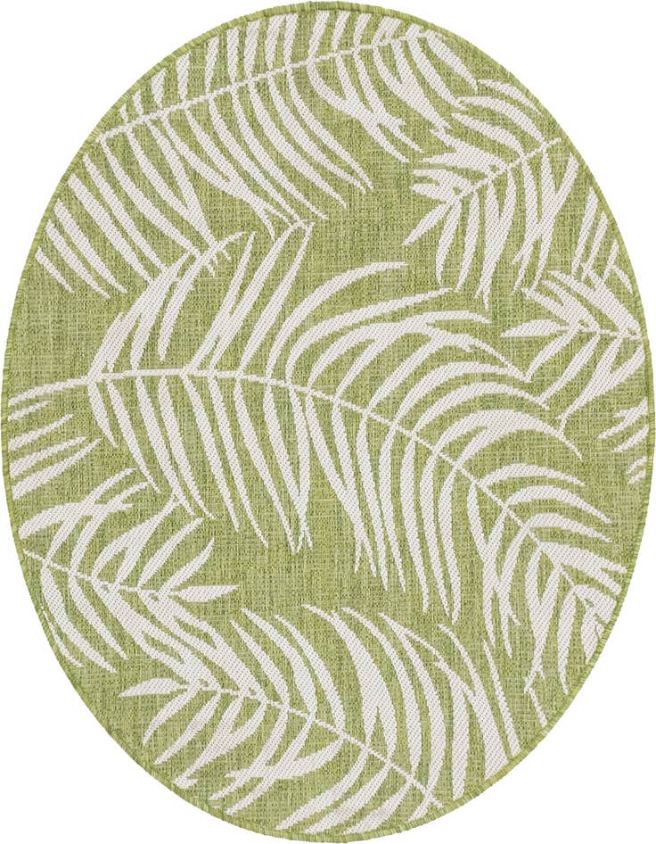Detail image of 4' x 4' Easy-Clean Botanical Indoor / Outdoor Round Rug