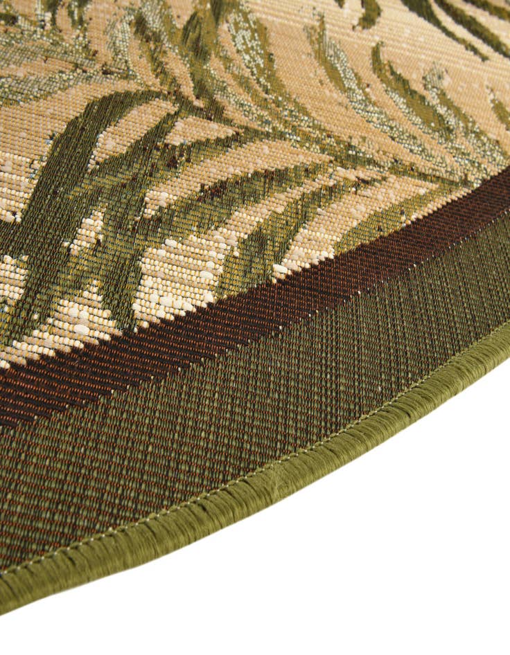 Detail image of 7' 10 x 7' 10  Washable Botanical Indoor / Outdoor Round Rug