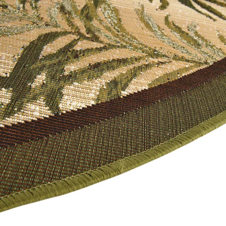 7' 10 x 7' 10 Easy-Clean Botanical Indoor / Outdoor Round Rug